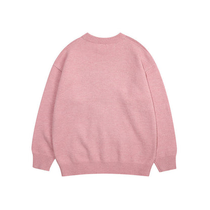 Women Sweater Retro Fun Cartoon Knitted Couple's Tops
