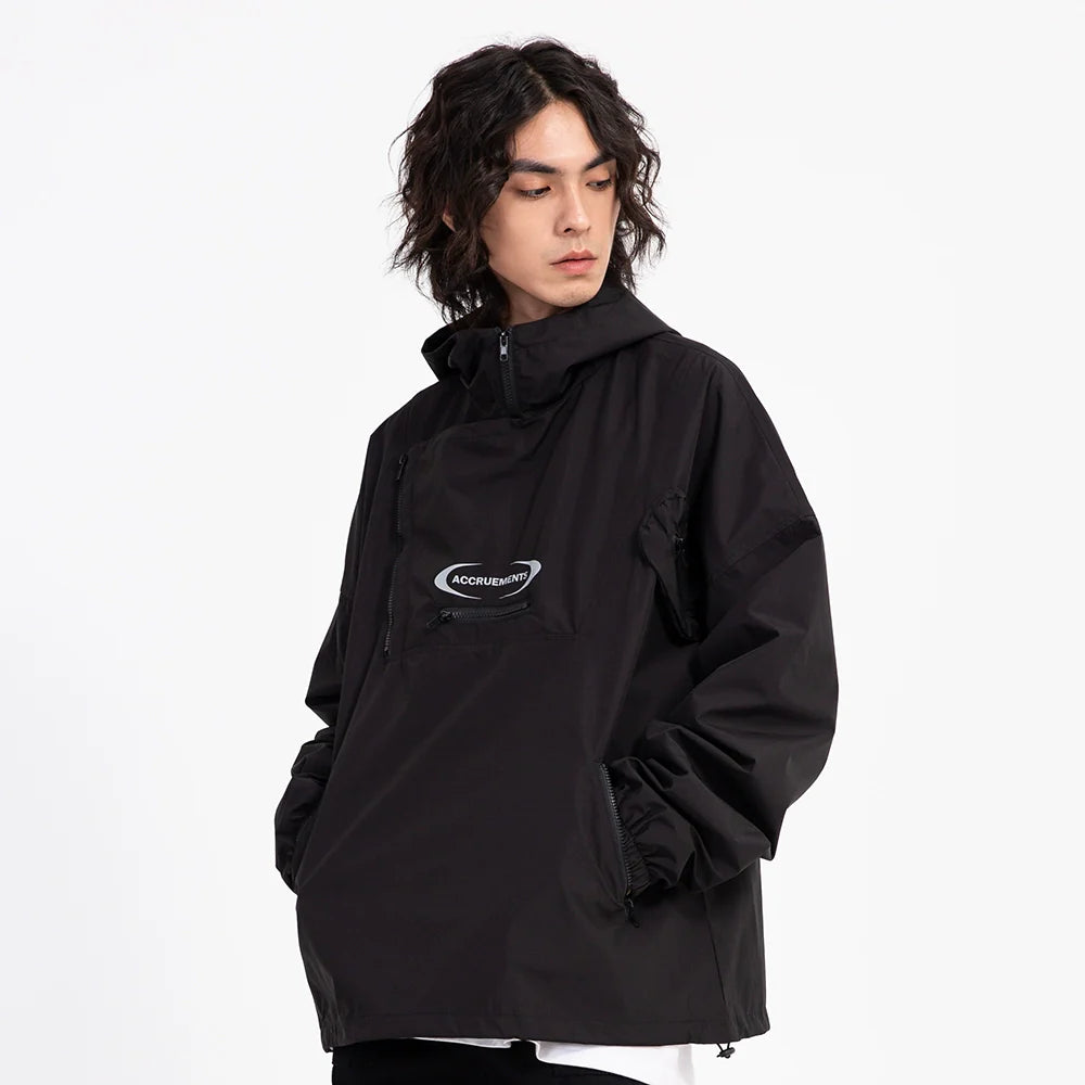 Men Jacket Coat Shell Jacket Men Outdoor Windproof Exercise Hooded Coat Loose Spring and Autumn