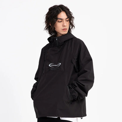 Men Jacket Coat Shell Jacket Men Outdoor Windproof Exercise Hooded Coat Loose Spring and Autumn