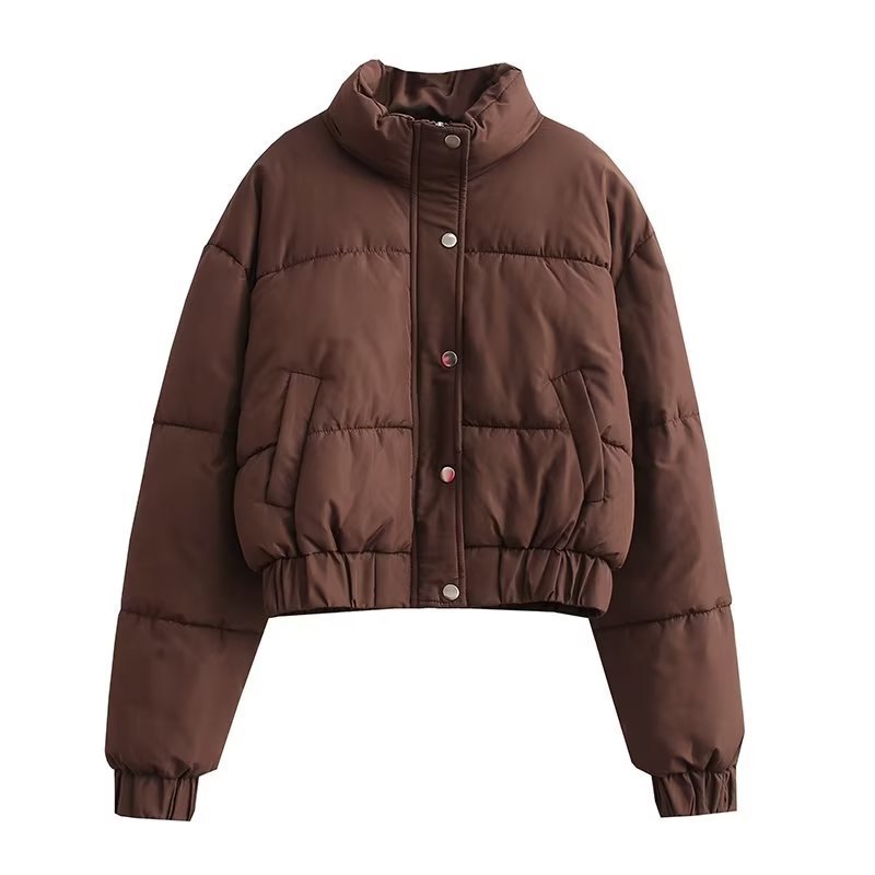 Women Cotton Coat Cardigan Stand Collar Warm Casual Jacket
