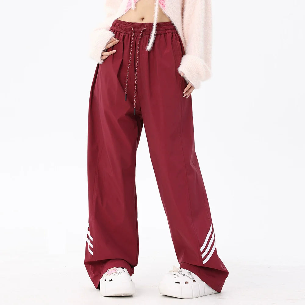 Men Sweatpants Mechanical Style Tactical Pants Men's Striped Straight Loose Sports and Leisure Trousers