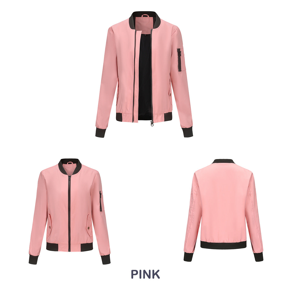 Women's Trench Coat Spring and Autumn Thin Flight Jacket Women's Casual Long Sleeve Coat Women's Loose Lapel Baseball Uniform