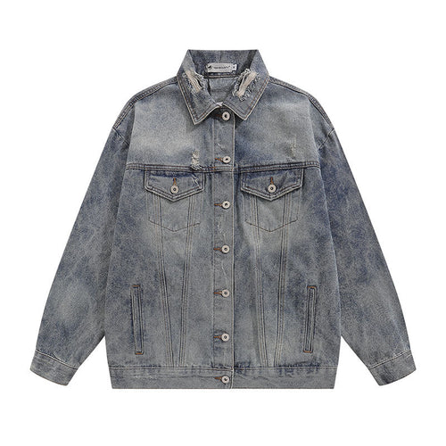 Women Jackets Vintage Denim Jacket Vintage Distressed