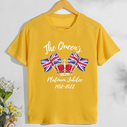 Inspired by Queen's Platinum Jubilee 2022 Elizabeth 70 Years T-shirt T-shirt Short Sleeve Men and Women
