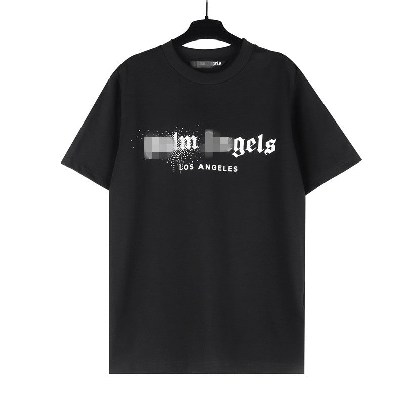Palm Angle T Shirts Diamond-Embedded Decoration Couple Loose