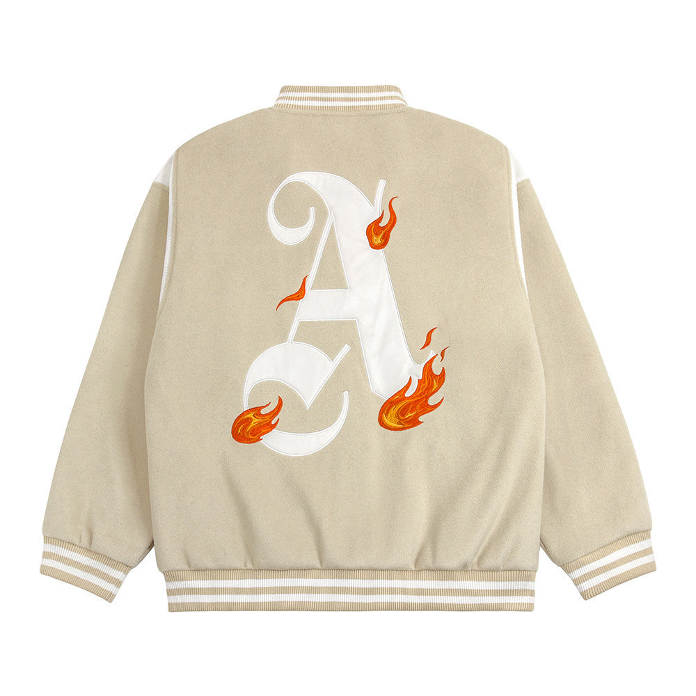 Men Jacket Coat Embroidered Baseball Uniform Jacket Men Baggy Coat Autumn and Winter