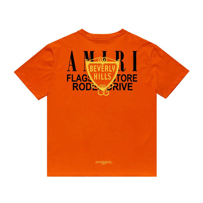 Amiri T Shirt Printed Casual Hip Hop High Street round Neck Short Sleeve T-shirt