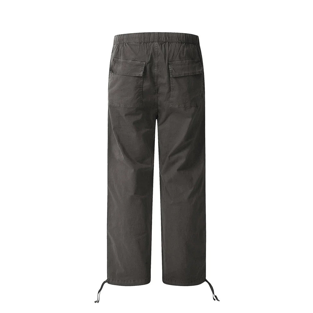 Men Sweatpants Casual Trousers Men's Loose Cargo Pleated Straight-Leg Pants