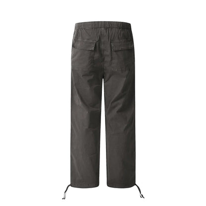 Men Sweatpants Casual Trousers Men's Loose Cargo Pleated Straight-Leg Pants