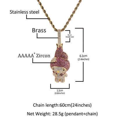Jewelry Melody Cartoon Necklace Women's ins Diamond Pendant My Melody Spectrum St. Valentine's