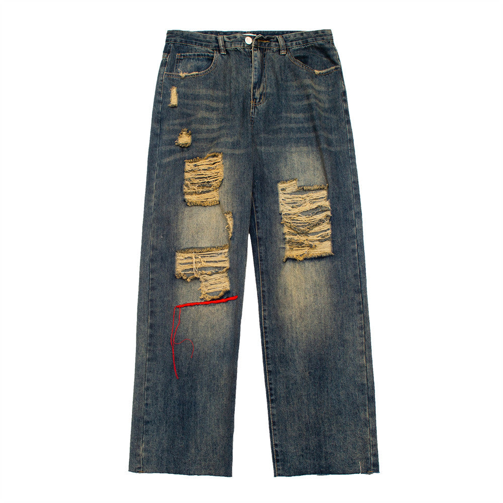Men Jeans Make Old Ripped Loose Trendy