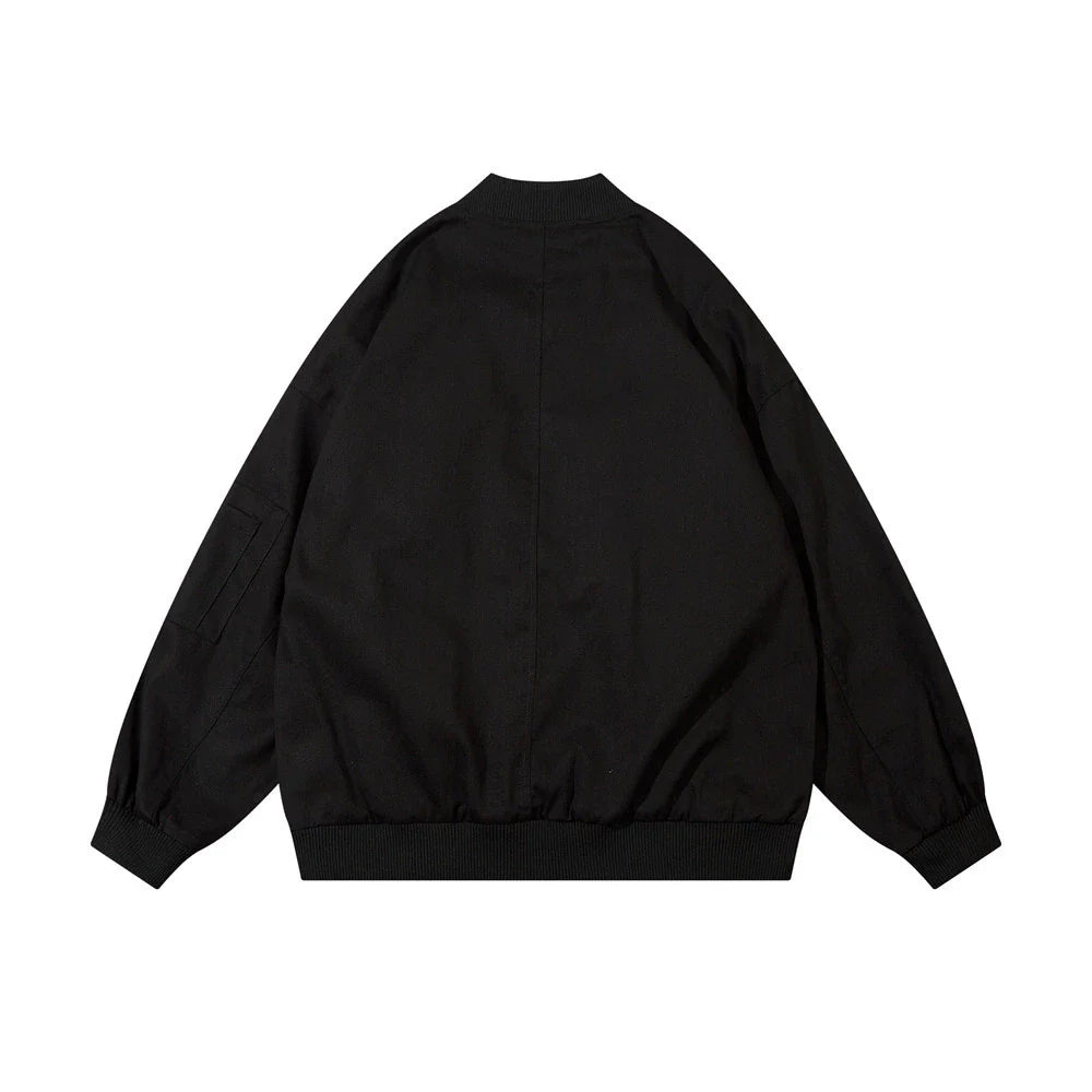 Men Jacket Coat Multi-Pocket Coat Men's Autumn and Winter Ins Loose Baseball Uniform Pilot Jacket