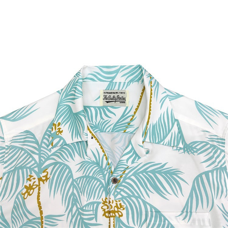 GUILTYPARTIES TIGER Shirts 19ss Coconut Tree, Palm Tree Short Sleeve Shirt
