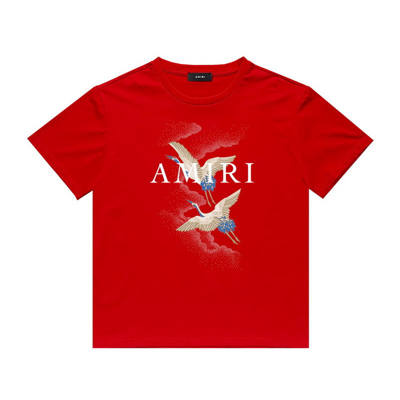 Amiri T Shirt Casual Hip Hop High Street round Neck Short Sleeve T-shirt