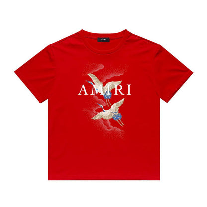 Amiri T Shirt Casual Hip Hop High Street round Neck Short Sleeve T-shirt