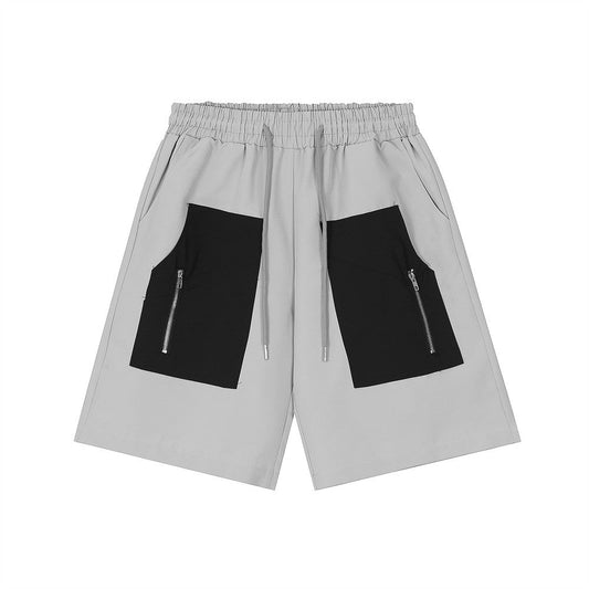 Men Shorts Patchwork Pocket Thin Casual