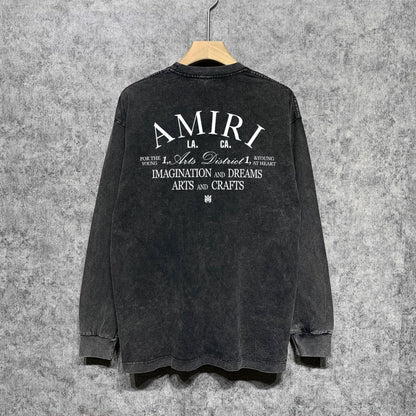 Amiri Long Sleeve Shirt Vintage T Shirt Washed and Worn Vintage Long Sleeve T-shirt