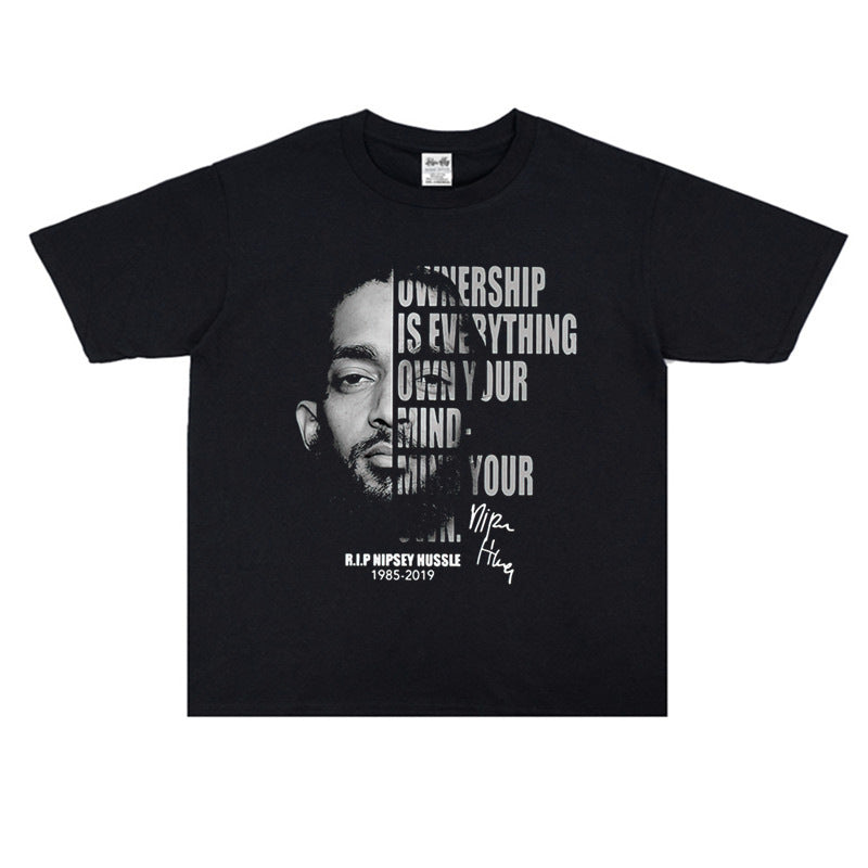 Rock Star T Shirt Nipsey Hussle Printed T-shirt Loose Cotton American Style