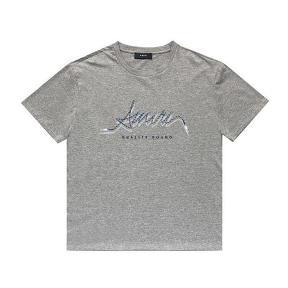 Amiri T Shirt Printed Casual Hip Hop round Neck Short Sleeve T-shirt