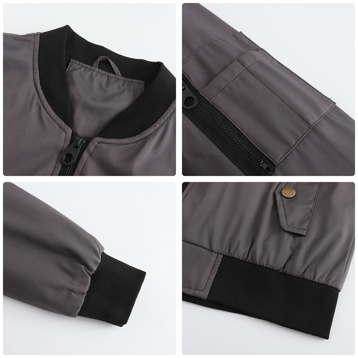 Women's Trench Coat Spring and Autumn Thin Flight Jacket Women's Casual Long Sleeve Coat Women's Loose Lapel Baseball Uniform