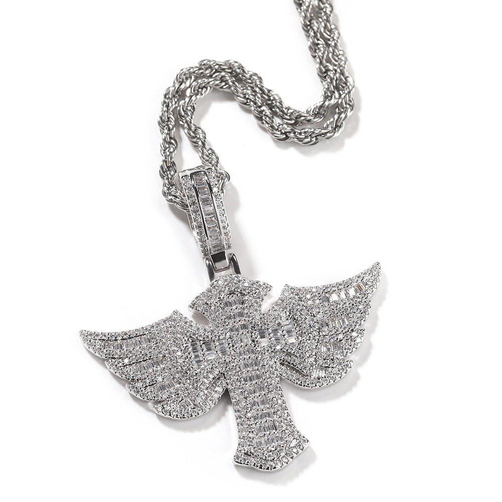 Jewelry Angel Wings Cross Diamond Pendant Fashion Angel Pieces Crosses Egypt Pieces Jesus Pieces St. Valentine's