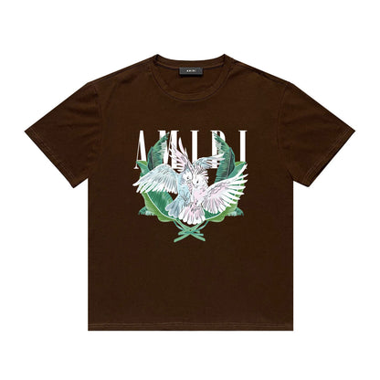 Amiri T Shirt Color Parrot Printing Casual Hip Hop Short Sleeve T-shirt