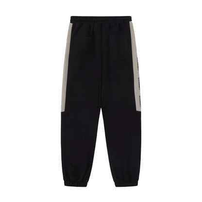 Men Sweatpants Sports Pants Men Loose Casual Trousers Striped Elastic Waist Ankle-Tied Sweatpants