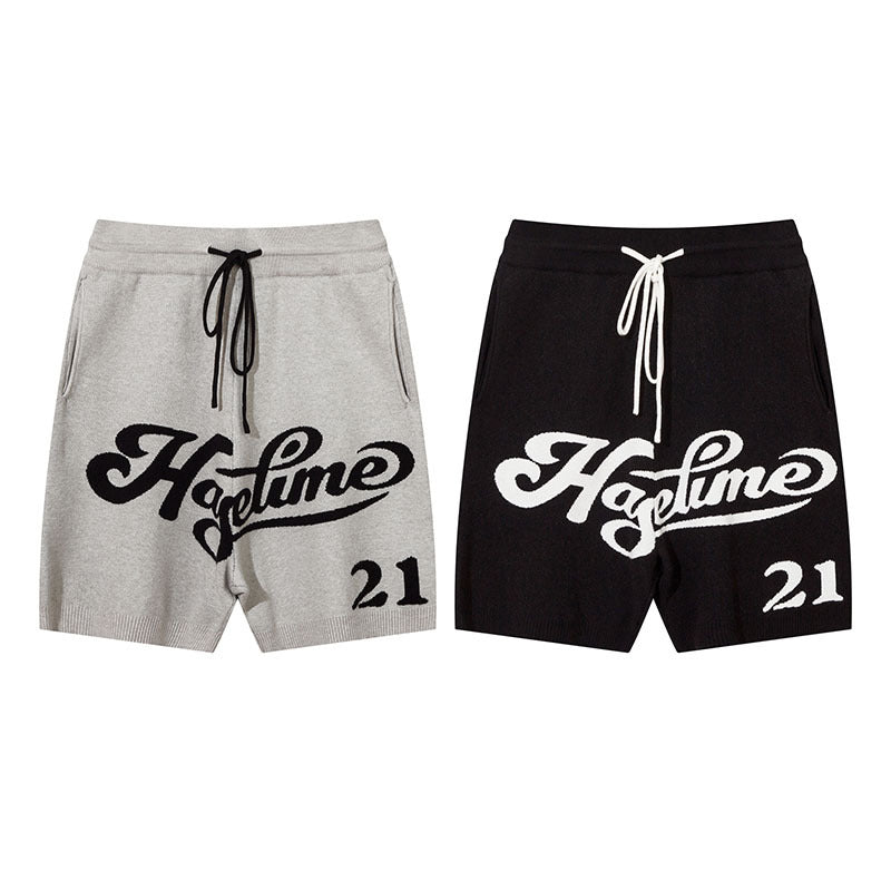 Men Shorts Vintage Knitted Sports Shorts