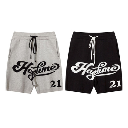 Men Shorts Vintage Knitted Sports Shorts