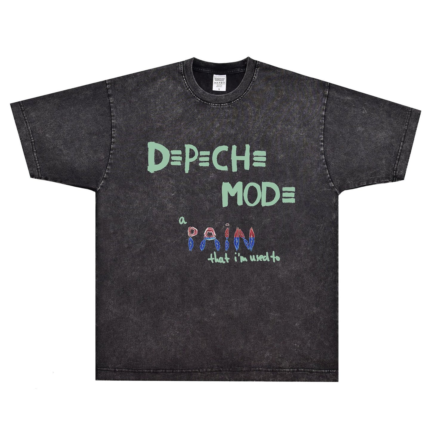 Rock Star T Shirt Depeche Mode T-shirt Rock American Retro Street Loose Baggy Trendy Men's Printed Short Sleeve