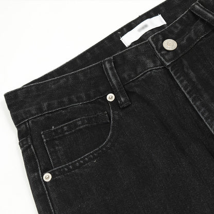 Men Jeans Bootcut Trousers Loose Distressed Wide Leg