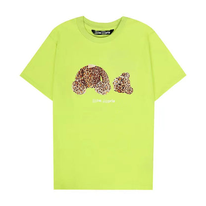 Palm Angle T Shirts Leopard Print Broken Head Bear Word Couple