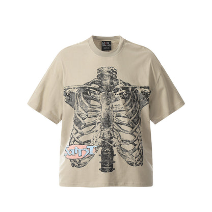Unisex T-Shirts Saint Michael Bone Pattern Casual T-Shirts