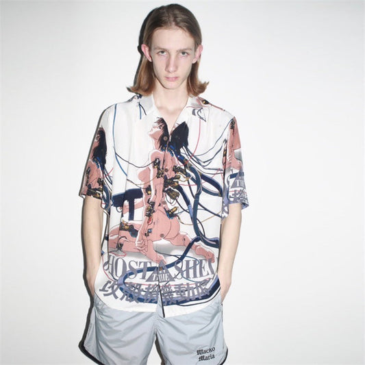 GUILTYPARTIES TIGER Shirts Ghost in the Shell joint print, short-sleeved shirt