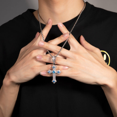 Jewelry Hip Hop Cross Diamond Pendant Necklaces Vintage St. Valentine's Crosses Spectrum Egypt Pieces Necklaces