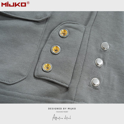 MIJKO Mens Shorts Zip-breasted Casual Unisex Shorts