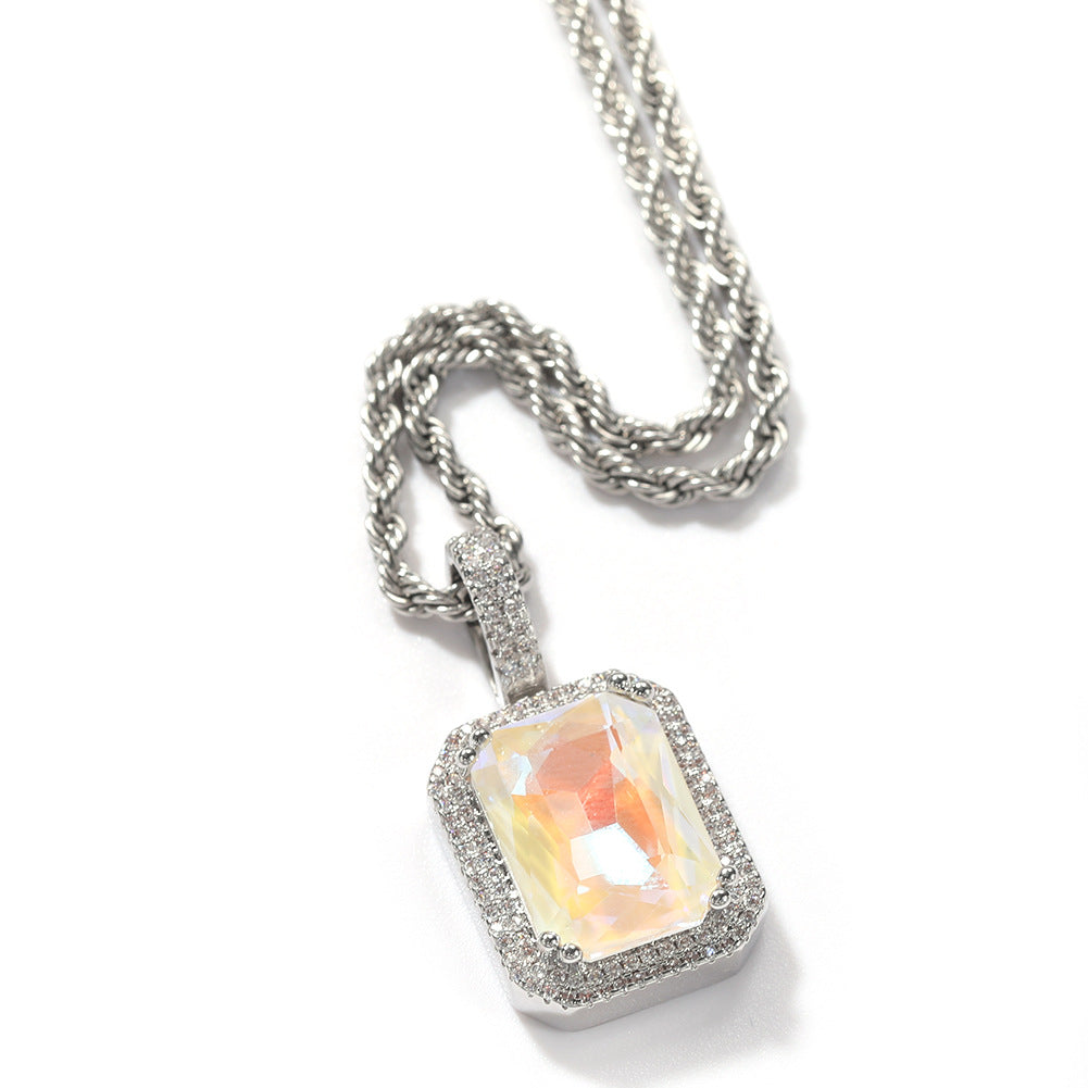 Jewelry Mocha Fluorescent Gemstone Pendant Necklace ins Spectrum St. Valentine's Royalty