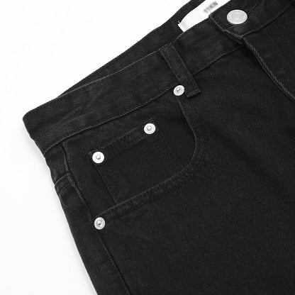 Men Jeans Solid Color Loose Casual