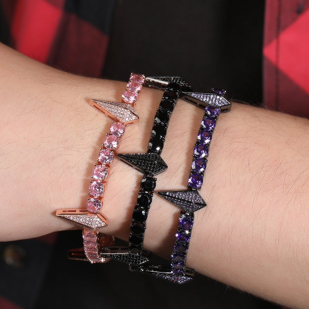 Bracelet Black Panther Bracelet with Diamonds Hip Hop Ins Copper Spectrum St. Valentine's