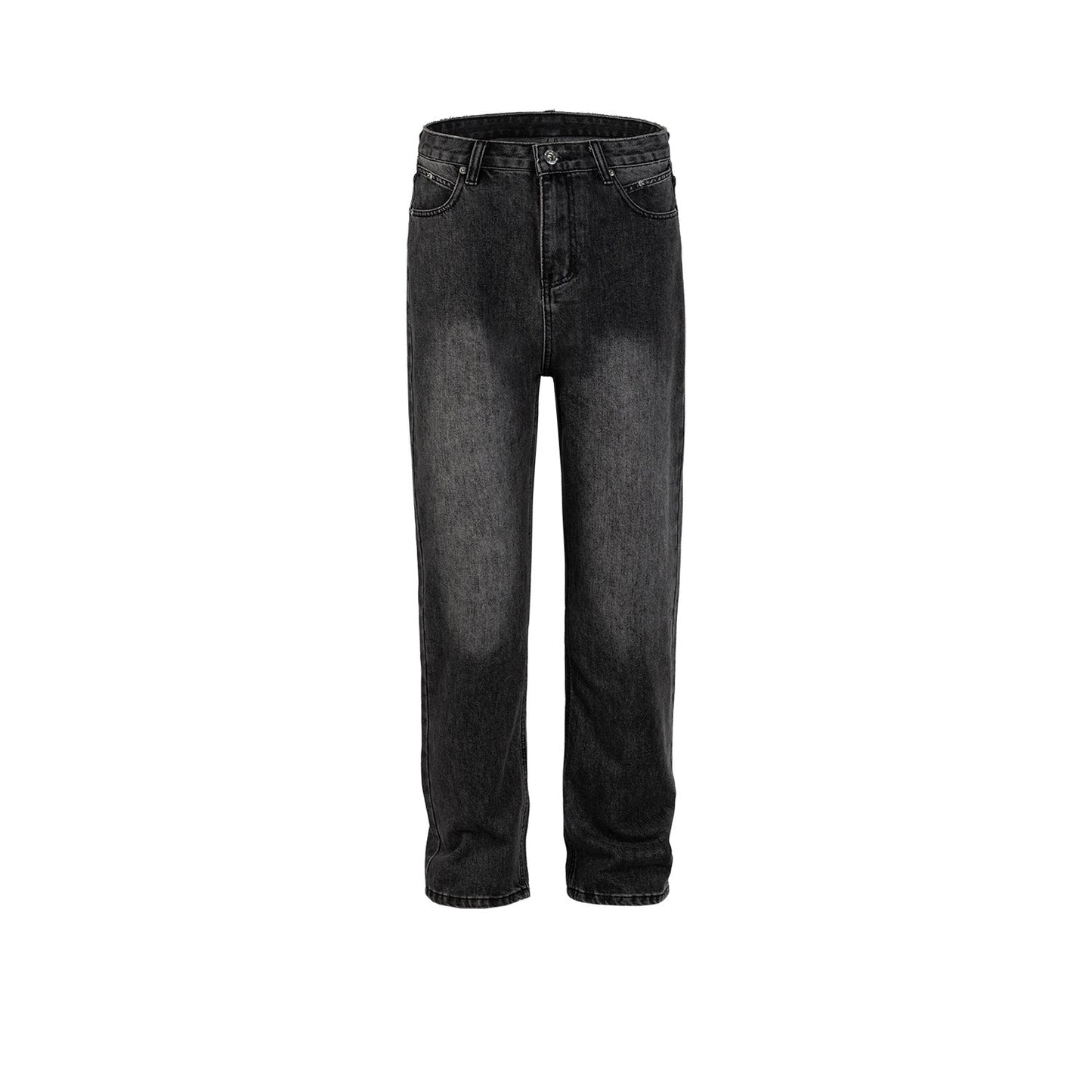 MIJKO Men Vintage Pants High Street Washed White Trousers Slim Straight Jeans