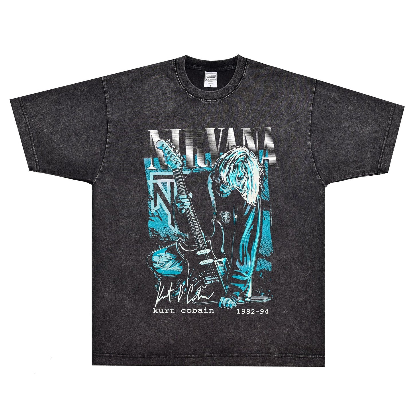 Rock Star T Shirt Kurt Cobain Nirvana Band Rock American Style Loose Vintage Short Sleeve