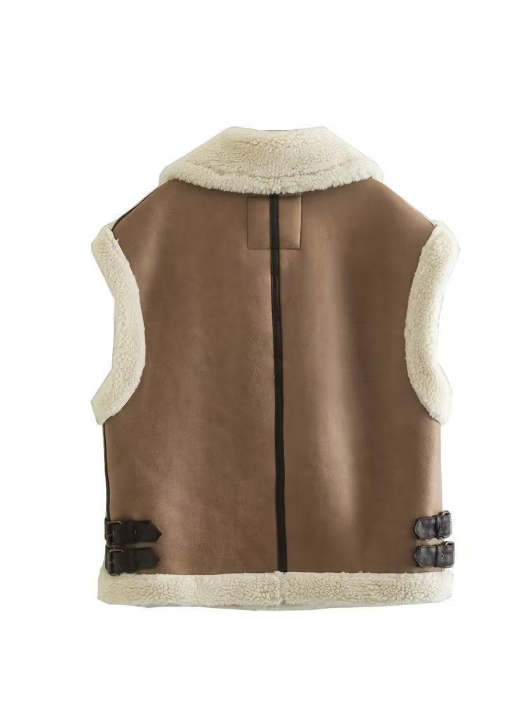 Women Cotton Coat Vest Plush Warm Vest