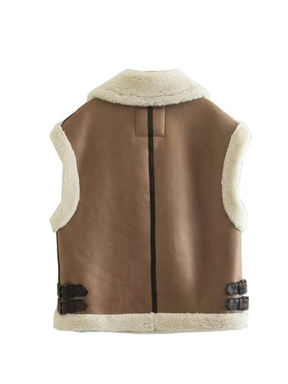 Women Cotton Coat Vest Plush Warm Vest