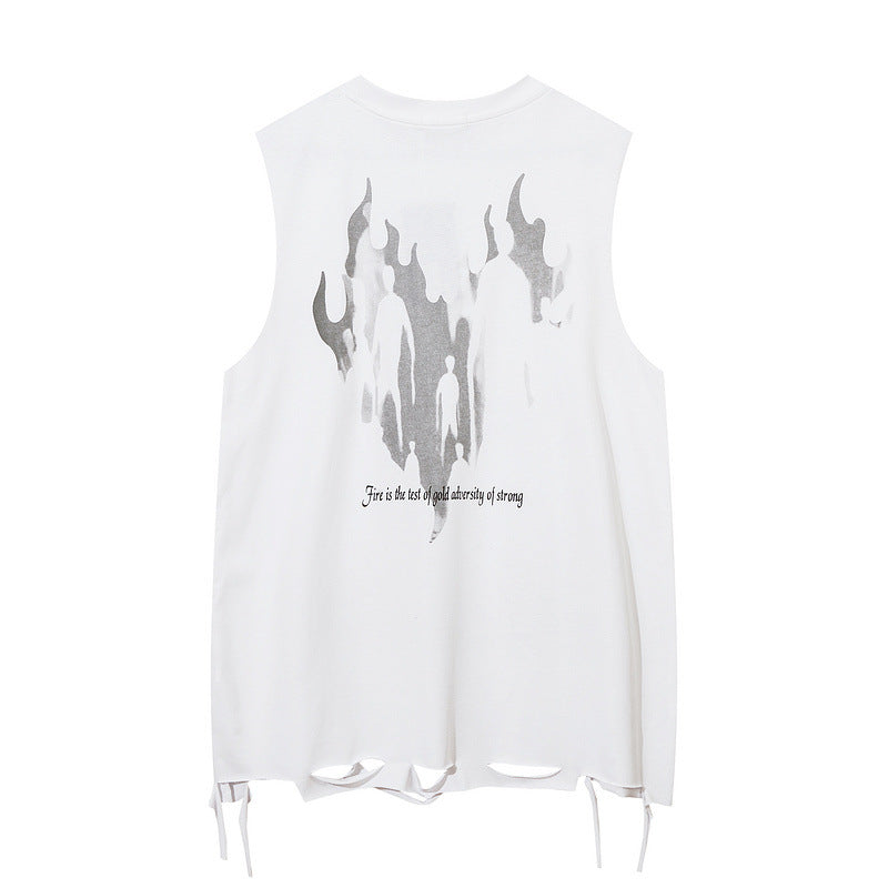 Men Vest Oversize Men's Loose Sleeveless T-shirt