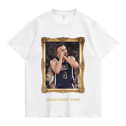 Stephen Curry Good Night Paris T-Shirt Boys Aesthetic Clothing