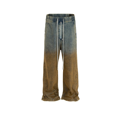 MIJKO Men's Vintage Pants MIJKO Men's Women's Design Pants Waist Casual Jeans