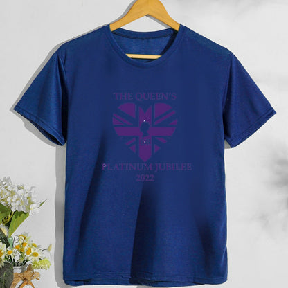 Inspired by Queen's Platinum Jubilee 2022 Elizabeth 70 Years T-shirt Printed Letters British Style T-shirt Short Sleeve