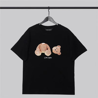 Palm Angle T Shirts Broken Teddy Bear Couple Loose