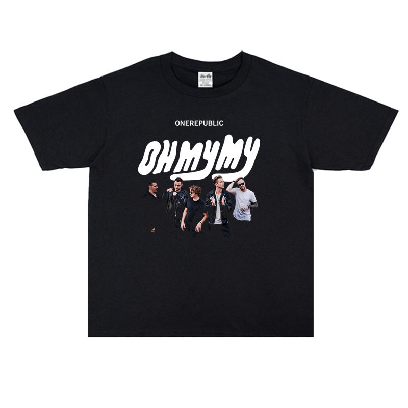 Rock Star T Shirt One Republic Rock Band Cotton T-shirt Short Sleeve Loose Men and Women Casual