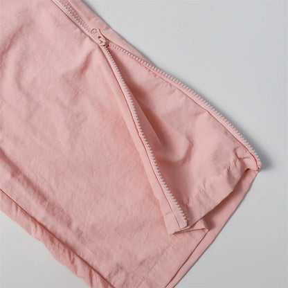 Men Sweatpants Multi-Pocket Workwear Casual Pants Zipper Stitching Loose-Fitting Wide-Leg Trousers